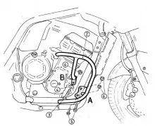 Barra de protección del motor - negra para Yamaha FZS 1000 Fazer hasta 2005
