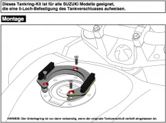 Tankring Lock-it incl. Fijación para bolsa de depósito para Suzuki V-Strom 1000 ABS / XT (2014-2019)