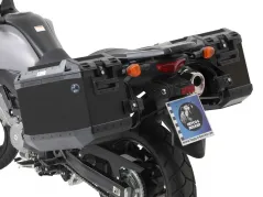 Sidecarrier Recorte de acero inoxidable incl. Cajas laterales negras Xplorer para Suzuki V-Strom 650 L2 / XT ABS (2012-2016)