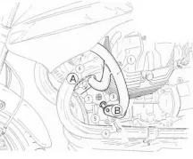 Barra de protección del motor - negra para Moto Guzzi 1200 Sport