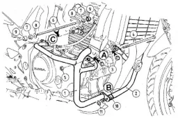 Barra de protección del motor - negra para Honda CBF 500