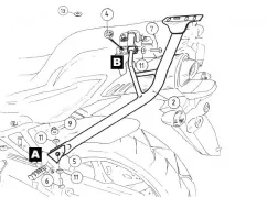 Alurack Topcasecarrier - plateado para Yamaha FZ6 / Fazer