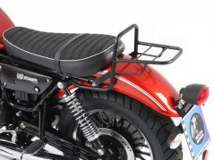 Portaequipajes de tubo - negro - para asiento corto para Moto Guzzi V 9 Roamer hasta 2016 (banco corto)