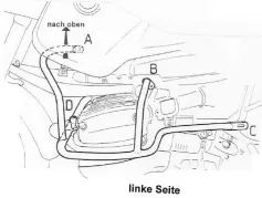 Barra de protección del motor - plateada para BMW R 850/1100 GS