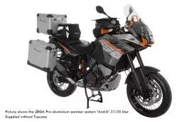 Sistema de maletas ZEGA Pro para KTM 1050 Adventure/ 1090 Adventure/ 1290 Super Adventure/1190 Adventure/ 1190 Adventure R volumen 31/38, color portaequipajes plata, color And-Black