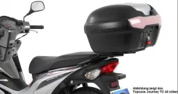 Journey Topcase 40 negro/plata incl. SET portaequipajes específico para Honda Wave 110 i