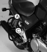 Barra de protección trasera de la escuela de manejo - negra para Honda CB 500 / S desde 1993