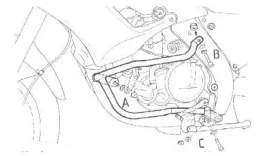 Barra de protección del motor - negra para Aprilia Pegaso 650 / Garda de 1997