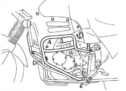 Barra de protección del motor - negra para Triumph Tiger hasta 1998