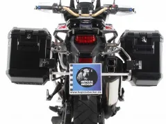 Sidecarrier Recorte de acero inoxidable incl. Cajas laterales negras Xplorer para Honda CRF1000L Africa Twin (2018-2019)