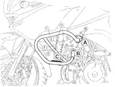 Barra de protección del motor - negra para Kawasaki KLV 1000