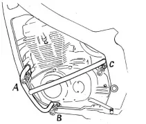 Barra de protección del motor - negra para Suzuki GS 500 E (1989-2001) / GS 500 (2001-2008)