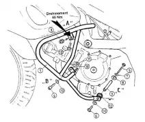 Barra de protección del motor - negra para Suzuki SV 650 / S hasta 2002