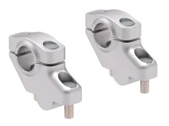 Elevador de manillar descentrado para Triumph Speed Triple 1050 (2006-2009), 30 mm hacia arriba, 21 mm hacia atrás - plateado