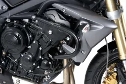 Barra de protección del motor - negra para Triumph Street Triple 675 / R hasta 2012