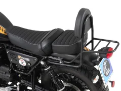 Respaldo con portaequipajes negro para Moto Guzzi V9 Bobber/Special Edition (2021-) (asiento largo)