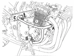 Barra de protección del motor - negra para Suzuki GSF 650 / S Bandit