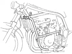 Barra de protección del motor - negra para Suzuki GSF 600 S / N Bandit 1996-1999