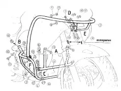 Barra de protección del motor - negra para Honda NT 650 V Deauville