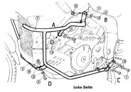 Barra de protección del motor - negra para Cagiva Navigator