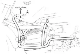 Barra de protección del motor - negra para BMW R 850/1100 GS