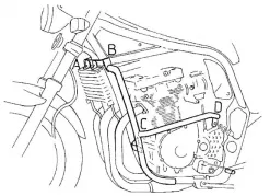 Barra de protección del motor - negra para Suzuki GSF 1200 S / N Bandit hasta 2000