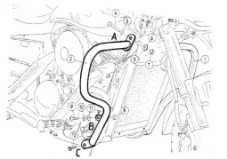 Barra de protección del motor - cromo para Suzuki VZ 1600 Marauder / Intruder M 1600