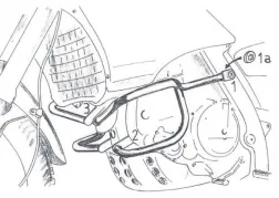 Barra de protección del motor - negra para Aprilia Pegaso 650 1996