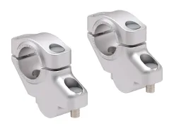 Elevador de manillar descentrado para KTM 690 Duke/R (2012-2019), 30 mm hacia arriba, 21 mm hacia atrás - plateado