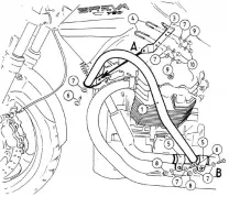 Barra de protección del motor - negra para Moto Guzzi Breva V 750 ie