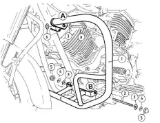 Barra de protección del motor - cromo para Yamaha XVS 1100 A Drag Star Classic