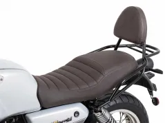 Sissybar mit Gepäckträger schwarz/braun para Moto Guzzi V7 Special/Stone/Centenario (2021-)