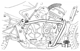 Barra de protección del motor - negra para Honda CBF 600 hasta 2007