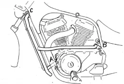 Barra de protección del motor - cromo para Suzuki VS 750/800