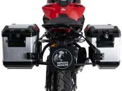 Portaequipajes lateral negro con compartimentos laterales Xplorer plateados para Ducati Multistrada V2 / S (2025-).