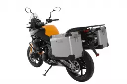 Sistema de maletas ZEGA Pro &quot;E-S&quot; 45/45 litros con portaequipajes de acero negro para Kawasaki Versys 650 (2010-2014)