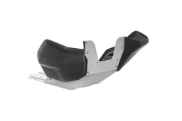 Protector de motor RALLYE Evo para KTM 890 Adventure/ 890 Adventure R/ 790 Adventure/ 790 Adventure R, sección central de aluminio natural, depósito de aluminio negro.