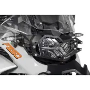 Protector de faro, acero inoxidable, negro, con cierre de liberación rápida para BMW F900GS Adventure/F850GS Adventure *SOLO PARA USO FUERA DE CARRETERA*