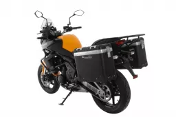 Sistema de maletas ZEGA Pro &quot;E-Black&quot; 31/31 litros con portaequipajes de acero negro para Kawasaki Versys 650 (2010-2014)