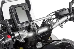 GPS-Anbauadapter auf Lenkerklemmung mit Schrauben für Lenkererhöhung 20 mm, Yamaha Ténéré 700 / World Raid, für Navi-Halter