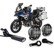 Juego de faros auxiliares LED DENALI D7 Pro para BMW F900GS, F800GS (2022-), F850GS, F750GS, RnineT, R18, S1000XR, K1600 (montaje en barra protectora).
