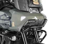 Protector de faro, anodizado en negro, con cierre de liberación rápida para Harley-Davidson RA1250 Pan America *SOLO PARA USO FUERA DE CARRETERA*