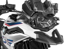 Protector de faro, acero inoxidable, negro, con cierre de liberación rápida para BMW F850GS/ F800GS (2024-)/ F750GS *SOLO PARA USO FUERA DE CARRETERA*