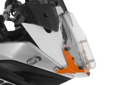 Protector de faro Makrolon con cierre de liberación rápida, color naranja, para KTM 1050, 1090, 1190 Adventure/R, 1290 Super Adventure *SOLO PARA USO FUERA DE CARRETERA*